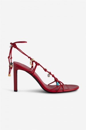 Zadig & Voltaire Alana Sandals Czerwone | ZV-255781