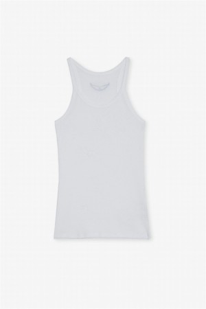 Zadig & Voltaire Alba Tank Top Białe | ZV-256298