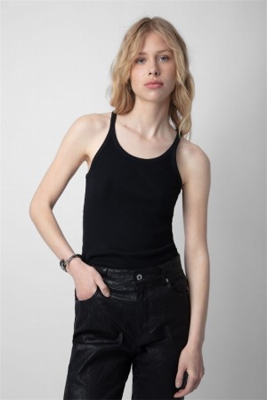 Zadig & Voltaire Alba Tank Top Czarne | ZV-256299