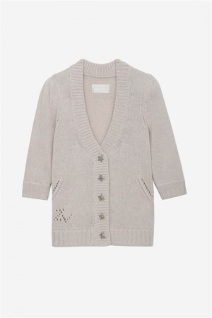 Zadig & Voltaire Betsy Cardigan Białe | ZV-256458