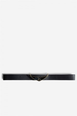 Zadig & Voltaire Borderline Belt Czarne | ZV-255840