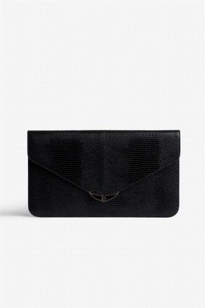 Zadig & Voltaire Borderline Clutch Czarne | ZV-256163