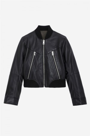 Zadig & Voltaire Bunta Skórzane Jacket Czarne | ZV-256418