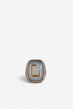 Zadig & Voltaire Cecilia Signet Ring Beżowe | ZV-255863