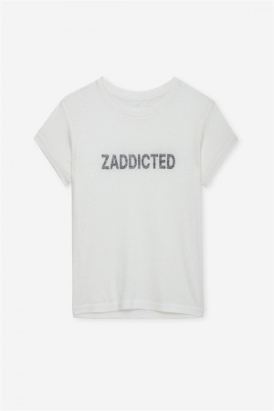 Zadig & Voltaire Charlotte Zaddicted T-shirt Białe | ZV-256274