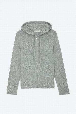 Zadig & Voltaire Clash Cashmere Cardigan Białe | ZV-255769