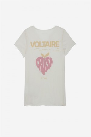 Zadig & Voltaire Concert Crush Henley Top Białe | ZV-256266