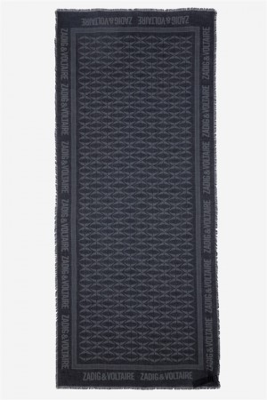 Zadig & Voltaire Delta Rock Scarf Czarne | ZV-255817