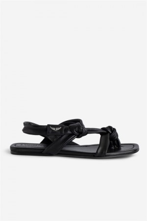 Zadig & Voltaire Forget Me Knot Sandals Czarne | ZV-255787