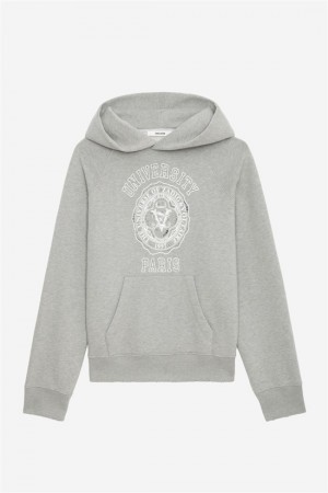 Zadig & Voltaire Georgy Diamante Hoodie Khaki | ZV-256244