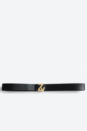 Zadig & Voltaire Initiale Belt Czarne | ZV-255837