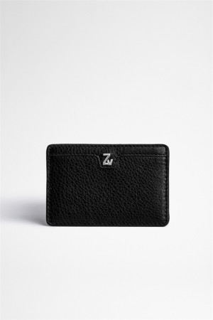 Zadig & Voltaire Initiale Nyro Card Holder Czarne | ZV-255676