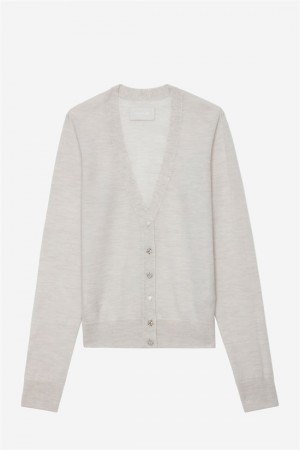 Zadig & Voltaire Jemmy Jewel Cardigan Białe | ZV-256457