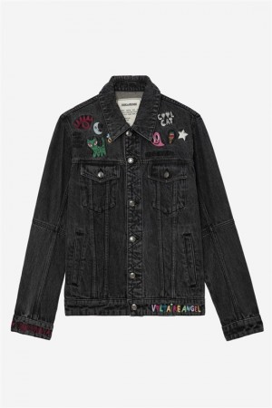 Zadig & Voltaire Kasy Denim Jacket Szare | ZV-256415