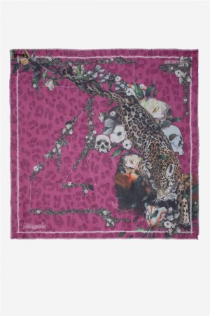 Zadig & Voltaire Kerry Scarf Fioletowe | ZV-255820