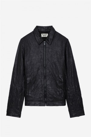 Zadig & Voltaire Lasso Zip Skórzane Jacket Czarne | ZV-256417