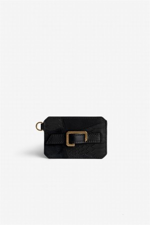 Zadig & Voltaire Le Cecilia Pass Card Case Czarne | ZV-255927