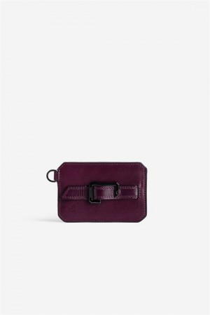 Zadig & Voltaire Le Cecilia Pass Card Holder Bordowe | ZV-255942