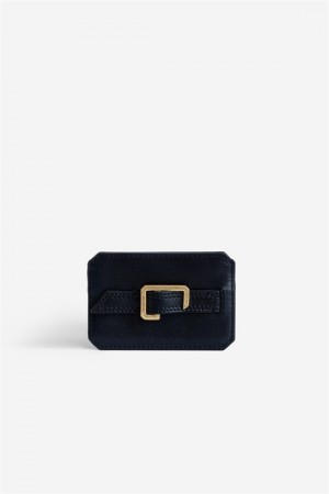 Zadig & Voltaire Le Cecilia Pass Card Holder Ciemny Niebieskie | ZV-255940