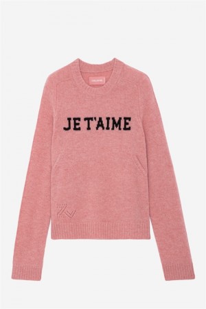 Zadig & Voltaire Lili Je T'aime Swetry Różowe | ZV-256447