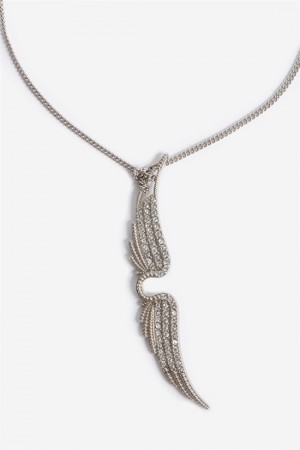 Zadig & Voltaire Mila Grande Necklace Srebrne | ZV-255889