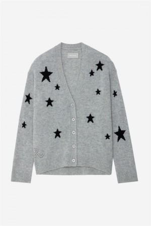 Zadig & Voltaire Mirka Stars Cardigan Szare | ZV-256462