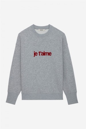 Zadig & Voltaire Oscar Je T'aime Sweatshirt Szare | ZV-256252