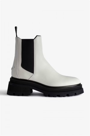 Zadig & Voltaire Ride Chelsea Boots Białe | ZV-255656