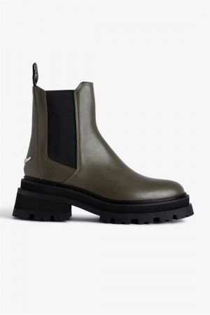 Zadig & Voltaire Ride Chelsea Boots Khaki | ZV-255657