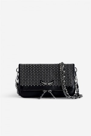 Zadig & Voltaire Rock Nano Plumetis Bag Czarne | ZV-256160