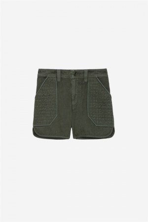 Zadig & Voltaire Sei Shorts Khaki | ZV-256231