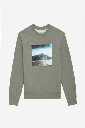 Zadig & Voltaire Simba Photoprint Sweatshirt Khaki | ZV-255742