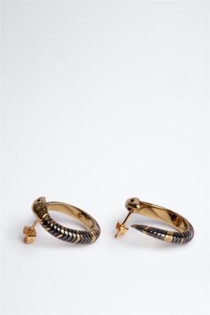 Zadig & Voltaire Snake Hoop Earrings Złote | ZV-255881