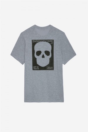 Zadig & Voltaire Stockholm Skull T-shirt Szare | ZV-255685