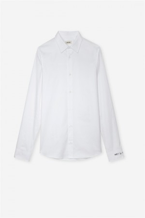 Zadig & Voltaire Sydney Shirt Białe | ZV-255726