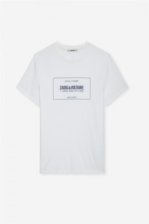 Zadig & Voltaire Ted T-shirt Białe | ZV-255698