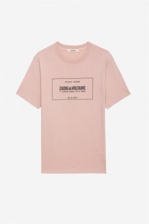 Zadig & Voltaire Ted T-shirt Różowe | ZV-255699