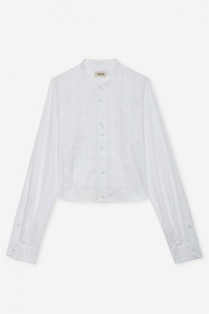 Zadig & Voltaire Theby Shirt Białe | ZV-256329