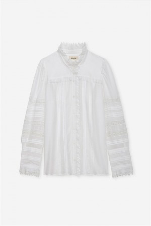 Zadig & Voltaire Trevy Shirt Białe | ZV-256295