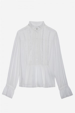 Zadig & Voltaire Tricia Shirt Białe | ZV-256317