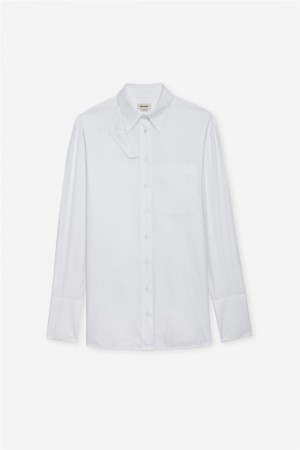 Zadig & Voltaire Tyrone Popline Shirt Białe | ZV-256328