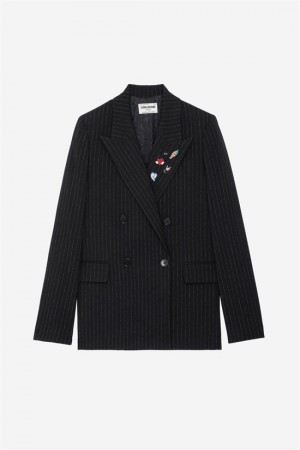 Zadig & Voltaire Valdo Blazer Czarne | ZV-256351