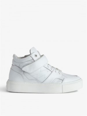 Zadig & Voltaire ZV1747 Flash Chunky Mid-Top Sneakers Białe | ZV-255672