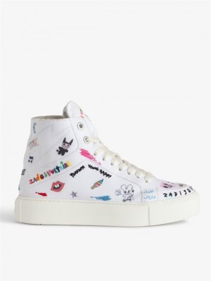 Zadig & Voltaire ZV1747 High Flash Chunky High-Top Sneakers  Białe | ZV-255663