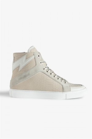 Zadig & Voltaire ZV1747 High Flash Sneakers Beżowe | ZV-255667