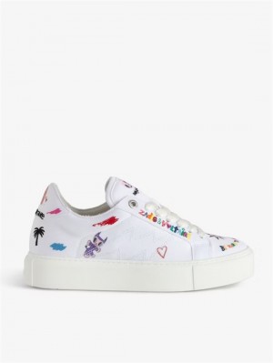 Zadig & Voltaire ZV1747 La Flash Chunky Low-Top Sneakers Białe | ZV-255664