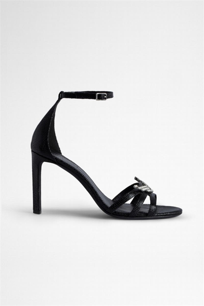 Zadig & Voltaire Amee Wing Sandals Czarne | ZV-255784