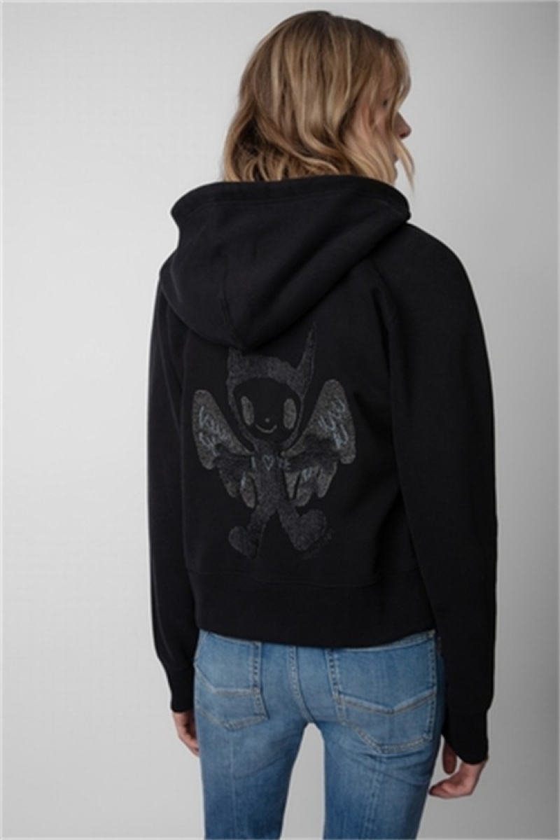 Zadig & Voltaire Aspene Devil Sweatshirt Czarne | ZV-256246