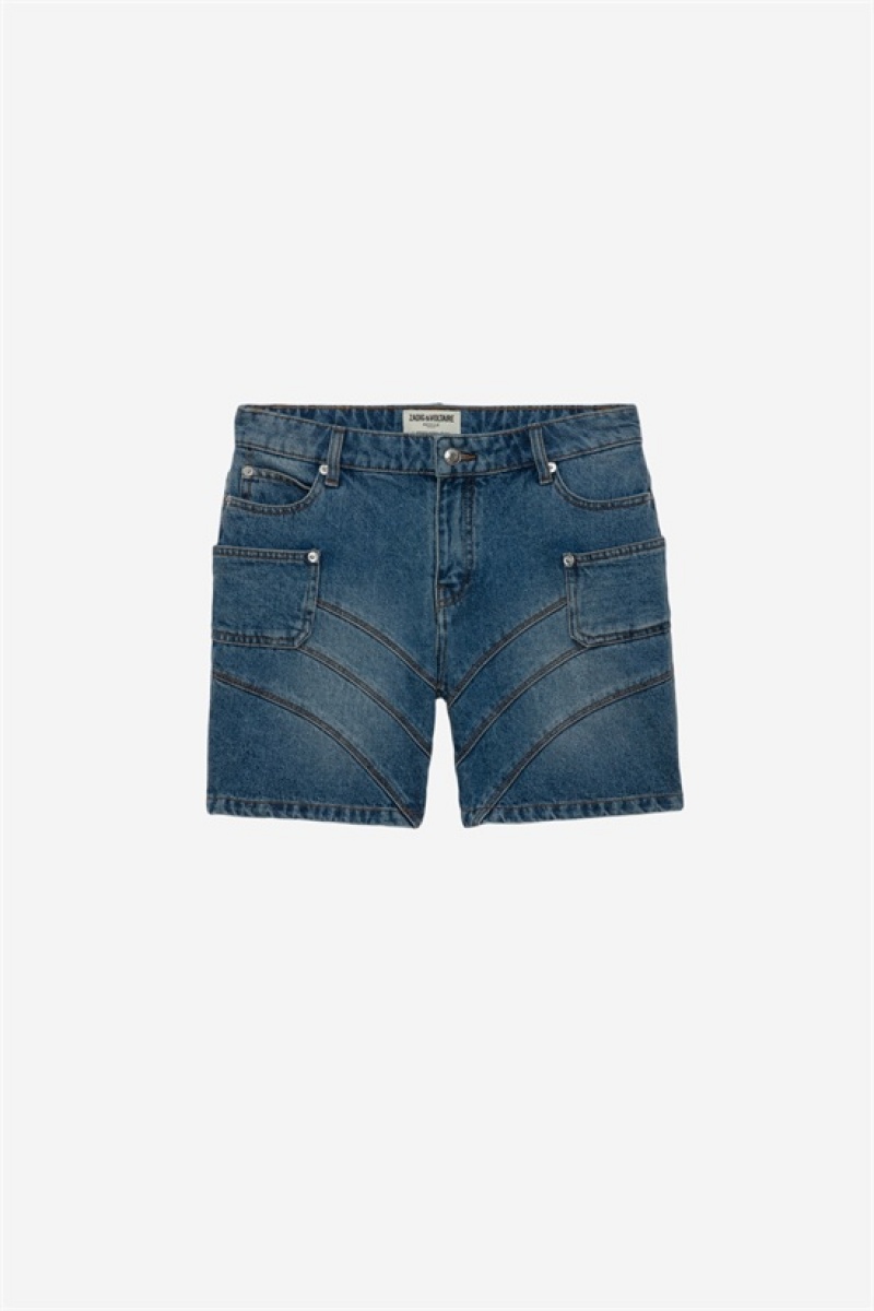 Zadig & Voltaire Bays Denim Bermuda Głęboka Niebieskie | ZV-256214