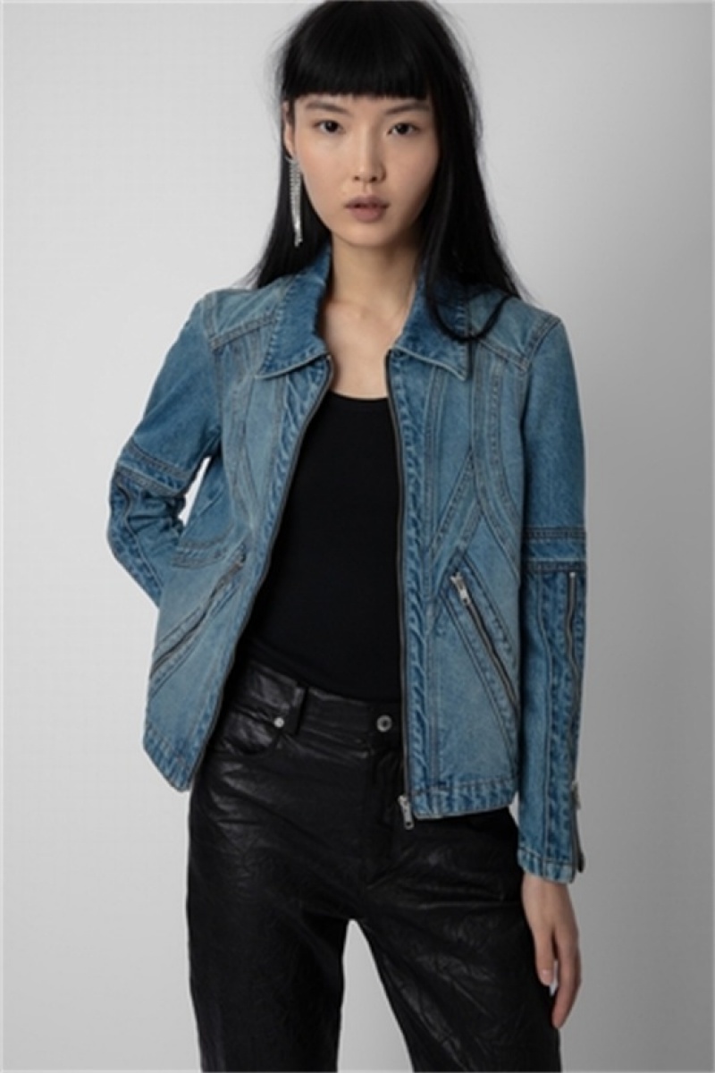 Zadig & Voltaire Bons Denim Jacket Głęboka Niebieskie | ZV-256409